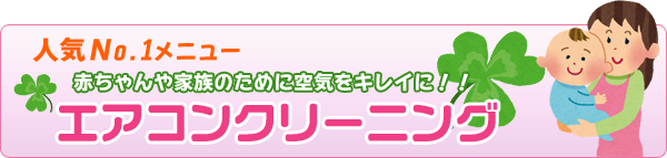 人気No.1メニュー 赤ちゃんや家族のために空気をキレイに!! エアコンクリーニングセット